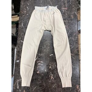 Carhartt Mens Small K229 NAT Thermal Pants Waffle Knit Cotton Base Layer Cream